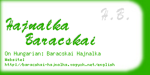 hajnalka baracskai business card
